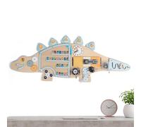 Wall Activity Board,Wooden Dinosaur Shape Toy for Early Learning,Wooden Sensory Wall Panel | for Kids Boys Girls Home Living Room Bedroom Classroom Playroom Kindergarten