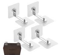 Wall Adhesive Bracket for Furniture, Anti-Refinement Furniture Holder, Attachment of Elements for Transparent Wall Furniture, 4 Anti-Refinancing Clips without Perforation, Fixing Elements Mul