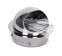 Wall Air Vent Louver Grille Cover, 304 Stainless Steel Round Wall Vent Outlet Cover Diameter Exhaust Grille With Built-in Screen Mesh, Soffit Vents For Office Kitchen Bathroom (Silver 250mm/9.84in)