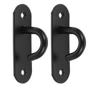 Wall Anchor Black 2pcs for Resistance Bands Stainless Steel | Exercise Station Strap Hanger, Indoor Outdoor Use, Wear Resistant, Easy Install