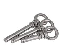 Wall Anchor Bolts， 未处理 Expansion Bolt M8 8mm Concrete Sleeve Anchors Lifting Eye Bolts 304 Stainless Steel(M8X70mm-10pcs)