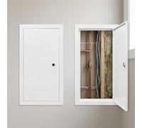 Wall and Ceiling Plasterboard Access Panel, Plumbing Electricity Access Wall Hole Cover, 200x200 400x400mm Aluminium Inspection Hatch Door for Bath Panel Fuse Box Cover Cabinet(White,350x400 mm)