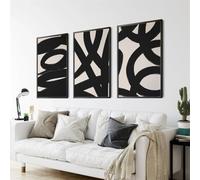 Wall Art-3 Pictures Set-Abstract Wall Art Poster Black Art Prints Modern Boho Line Wall Canvas Posters Artwork for Living Kitchen Room Bedroom Home Decor-60 * 70cm (Unframed)