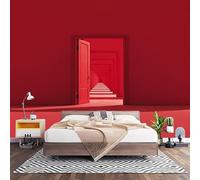 Wall Art 3D Non-Woven Wallpaper W300 x H210 cm Abstract Minimalist Illusion Gate Photo Mural Stickers, Red Wallpaper Mural Poster Decoration for Bedroom Living Corridor (Not Self Adhesive)