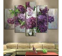 Wall Art 5 Pieces Canvas Painting Prints Multiple Pictures - Plants And Flowers/With Frame 200 X 100 Cm Pictures Painting Printed On Canvas, Posters Wall Decor Gift - For Living Room Hot-720671887