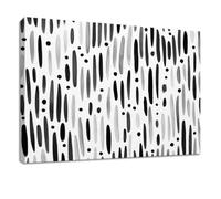 Wall Art 70 x 50 cm Canvas Prints Abstract - Waterproof Poster Black Modern Geometric Patch, Painting for Living Room, Bedroom, Office, Kitchen Home Decor