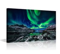 Wall Art Aurora Scenery Painting on Canvas Wall Decorations for Living Room Stretched and Framed Canvas Paintings Bedroom Wall Decor Ready to Hang for Office Home Decor 12x18inch