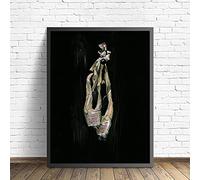 Wall Art Ballerina Wings Nursery Canvas Painting Pictures Kids Ballet Shoes Posters Print Girls Bedroom Home Decor(50x70cm/19.7"x27.6")No Frame