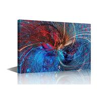 Wall Art Bedroom Pictures 1 Pieces Canvas Wall Art Blue Texture Ripple Printed Poster Artwork Home Decor Canvas Print Modern Artwork for Bedroom Living Room Framed Stretched Ready to Hang(18"Wx12"H)