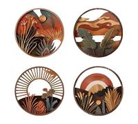 Wall Art Boho 4 Pieces Wooden Bedroom Decorations | Furniture Elements for Dining Room Bedroom Entrance Office