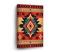 Wall Art Canvas 8x12in,Native Pattern Design with Colorful Geometric Shapes Canvas Wall Art Home Office Wall Decor Prints Artwork for Bed Dining Room Modern Paintings on Prints Housewarming Gifts