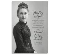 Wall Art Canvas Paintings Wall Decor St. Therese Of Lisieux Everything Is A Grace. Catholic Saint Quote Poster Confirmation Gift,30X40Cm No Frame Colorful Wall Artworks Print For Bedroom Living Roo