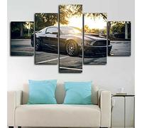 Wall Art Canvas Pictures Modular Poster 5 Pieces Black Supercar Paintings Hd Print Decor Modern Room Living Room Bedroom Hotel Kids Room Gallery 150×100 Cm Wall Painting -6C9C-X9Z
