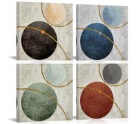 Wall Art Canvas Prints 4 Pieces Abstract line Irregular painting Canvas Print Paintings Framed Art Home Decor Paintings to Hang on Walls for Living Room Kitchen Bathroom Home Office Decor 30x30CM