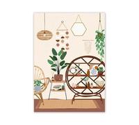 Wall Art Canvas Prints Abstract Boho Tropical Green Plant Leaf Posters Print Minimalist Canvas Painting Wall Art For Living Room Modern Home Decor(E,40x60cm)