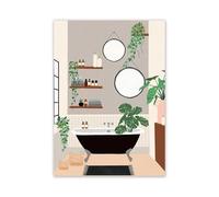 Wall Art Canvas Prints Abstract Boho Tropical Green Plant Leaf Posters Print Minimalist Canvas Painting Wall Art For Living Room Modern Home Decor(H,30x40cm)