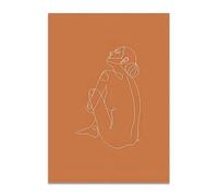 Wall Art Canvas Prints Abstract Burnt Orange Wall Art Canvas Painting No Frame Minimalist One Line Drawing Posters Boho Prints Home Decor(D,30x40cm)