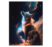 Wall Art Canvas Prints Abstract Cosmic Creatures Elder Dragons Sight Lion Tiger Panther Poster Print Canvas Painting Wall Art Living Room Home Decor(M,40x60cm)