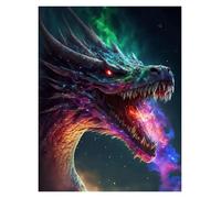 Wall Art Canvas Prints Abstract Cosmic Creatures Elder Dragons Sight Lion Tiger Panther Poster Print Canvas Painting Wall Art Living Room Home Decor(F,40x60cm)