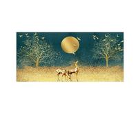 Wall Art Canvas Prints Abstract Golden Deer Sun Tree Painting No Frame Big Size Poster, Canvas Print Wall Art Picture Modern Living Room Decor(G,40x80CM)