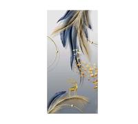Wall Art Canvas Prints Abstract Golden Deer Sun Tree Painting No Frame Big Size Poster, Canvas Print Wall Art Picture Modern Living Room Decor(M,50x100CM)