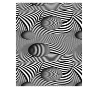 Wall Art Canvas Prints Canvas Painting Abstract Optical Illusion For Living Room Home Decor Black And White Trippy Psychedelic Wall Art(D,40X50cm)