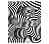 Wall Art Canvas Prints Canvas Painting Abstract Optical Illusion For Living Room Home Decor Black And White Trippy Psychedelic Wall Art(O,30x40cm)