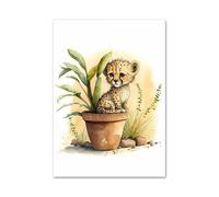 Wall Art Canvas Prints Canvas Painting Elephant Lion Leopard Zebra Monkey Sloth Bunny Wall Art Print Nursery Poster Cartoon Picture(G,50x70cm)