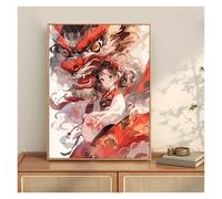 Wall Art Canvas Prints Chinese Style Lion Dance Art Painting Living Room Mural Poster Wall Decor For Home Decoration For AsianInspired Interio(J,50x70cm)
