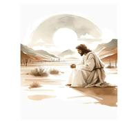 Wall Art Canvas Prints Christian Bible Verse Shepherd Faith Sketch Jesus Posters Prints Canvas Painting Living Room Bedroom Home Wall Art Decor(K,50x70cm)