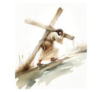 Wall Art Canvas Prints Christian Bible Verse Shepherd Faith Sketch Jesus Posters Prints Canvas Painting Living Room Bedroom Home Wall Art Decor(B,50x70cm)