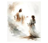 Wall Art Canvas Prints Christian Bible Verse Shepherd Faith Sketch Jesus Posters Prints Canvas Painting Living Room Bedroom Home Wall Art Decor(E,50x70cm)