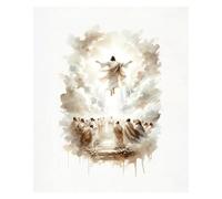 Wall Art Canvas Prints Christian Bible Verse Shepherd Faith Sketch Jesus Posters Prints Canvas Painting Living Room Bedroom Home Wall Art Decor(A,50x70cm)
