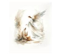 Wall Art Canvas Prints Christian Bible Verse Shepherd Faith Sketch Jesus Posters Prints Canvas Painting Living Room Bedroom Home Wall Art Decor(V,50x70cm)