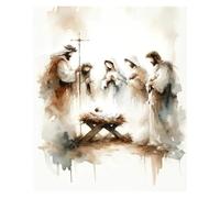 Wall Art Canvas Prints Christian Bible Verse Shepherd Faith Sketch Jesus Posters Prints Canvas Painting Living Room Bedroom Home Wall Art Decor(P,50x70cm)