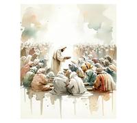 Wall Art Canvas Prints Christian Bible Verse Shepherd Faith Sketch Jesus Posters Prints Canvas Painting Living Room Bedroom Home Wall Art Decor(I,50x70cm)