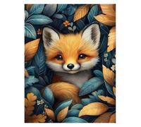 Wall Art Canvas Prints Cute Baby Animals In Leaves Posters Prints Vibrant Baby Owl Hedgehog Frog Nature Canvas Painting Wall Picture Home Bedroom Decor(J,30x40cm)