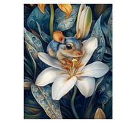 Wall Art Canvas Prints Cute Baby Animals In Leaves Posters Prints Vibrant Baby Owl Hedgehog Frog Nature Canvas Painting Wall Picture Home Bedroom Decor(Q,40x60cm)