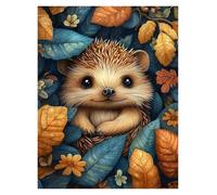 Wall Art Canvas Prints Cute Baby Animals In Leaves Posters Prints Vibrant Baby Owl Hedgehog Frog Nature Canvas Painting Wall Picture Home Bedroom Decor(E,30x40cm)