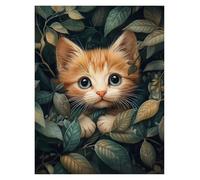 Wall Art Canvas Prints Cute Baby Animals In Leaves Posters Prints Vibrant Baby Owl Hedgehog Frog Nature Canvas Painting Wall Picture Home Bedroom Decor(B,50x70cm)