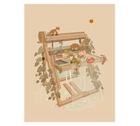 Wall Art Canvas Prints Cute Cartoon Four Seasons Plant Prints Posters Fox Duck Hedgehog Animal Canvas Painting Wall Art Picture For Room Home Decor(D,30x40cm)