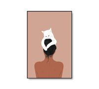 Wall Art Canvas Prints Cute Chubby Cat Funny Illustration Nordic Posters Minimalist Print Canvas Painting Wall Art For Living Room Modern Home Decor(C,40x60cm)