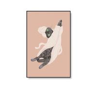 Wall Art Canvas Prints Cute Chubby Cat Funny Illustration Nordic Posters Minimalist Print Canvas Painting Wall Art For Living Room Modern Home Decor(E,40X50cm)
