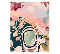 Wall Art Canvas Prints Dreams Flowers Spaceman Poster Space Garden Floral Astronaut Prints Canvas Painting Wall Art Pictures For Home Living Room Deco(F,30x40cm)