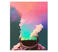 Wall Art Canvas Prints Dreams Flowers Spaceman Poster Space Garden Floral Astronaut Prints Canvas Painting Wall Art Pictures For Home Living Room Deco(A,30x40cm)