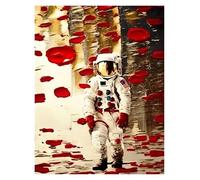 Wall Art Canvas Prints Dreams Flowers Spaceman Poster Space Garden Floral Astronaut Prints Canvas Painting Wall Art Pictures For Home Living Room Deco(G,30x40cm)
