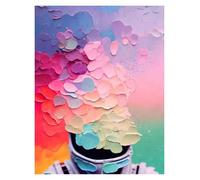 Wall Art Canvas Prints Dreams Flowers Spaceman Poster Space Garden Floral Astronaut Prints Canvas Painting Wall Art Pictures For Home Living Room Deco(B,40x60cm)