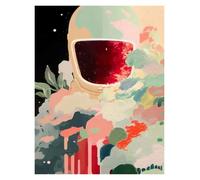 Wall Art Canvas Prints Dreams Flowers Spaceman Poster Space Garden Floral Astronaut Prints Canvas Painting Wall Art Pictures For Home Living Room Deco(C,40x60cm)