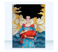 Wall Art Canvas Prints Fashion Nordic Abstract Girl Hair Flower Women Posters Print Modern Wall Art Canvas Painting For Living Room Home Decor(H,50x70cm)