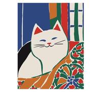 Wall Art Canvas Prints Funny Cats French Jazz And Wine Posters Reading Hobbies Cartoon Prints Canvas Painting Wall Art Pictures Home Living Room Decor(J,30x40cm)